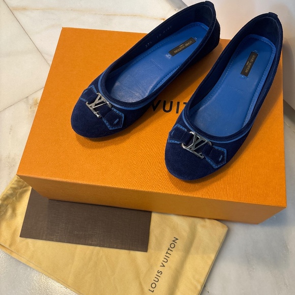 Louis Vuitton Navy Blue Ballerina Shoes - Picture 1 of 9